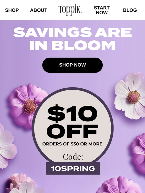 Bloom with Confidence: $10 Off Toppik Orders Over $30!