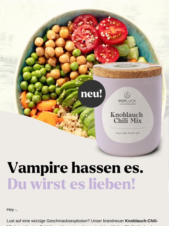 Neu! Unser Knoblauch-Chili-Mix – jetzt mit 1 € Rabatt!