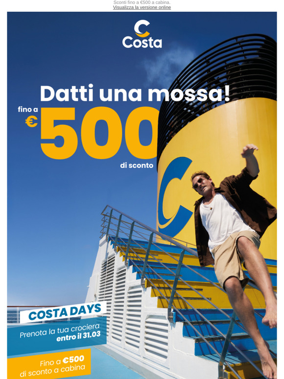 Con i Costa Days puoi già pensare alla tua estate, — ☀️