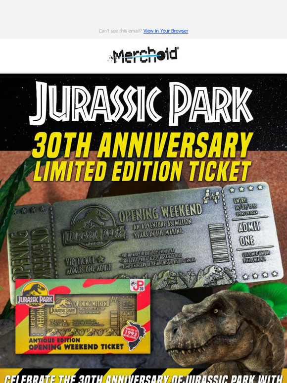Jurassic Park Ticket for Anna