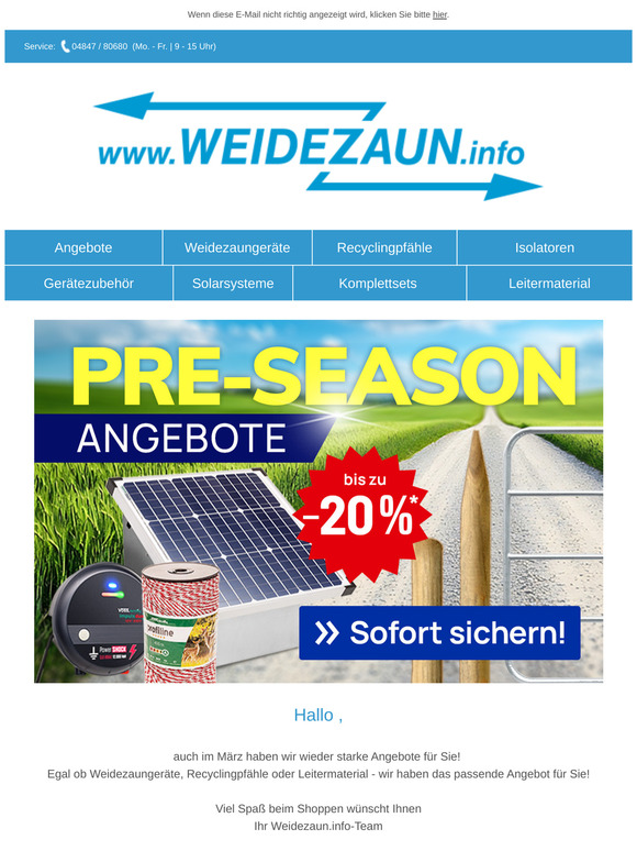 Ihr Weidezaun kann mehr – Angebote zum Saisonstart