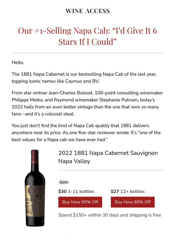 Our Bestselling Napa Cab…But Even Better!