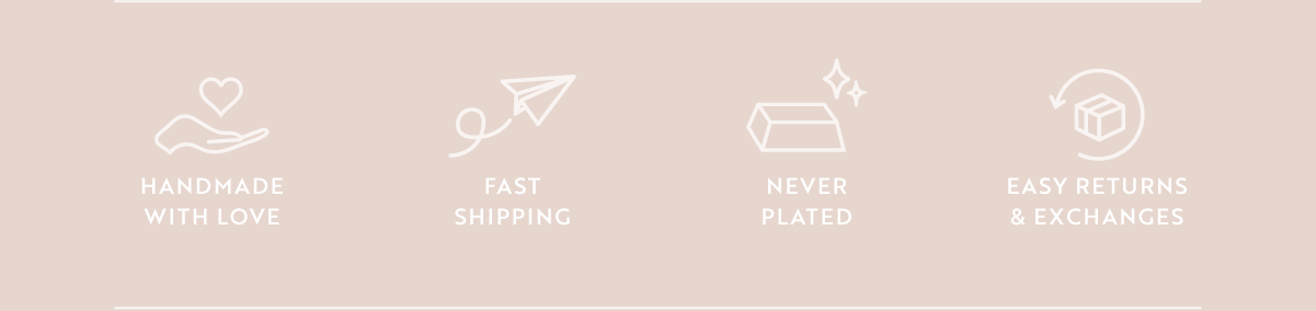 Handmade with love, fast shipping, never plated and easy returns and exchanges all at Hello Adorn