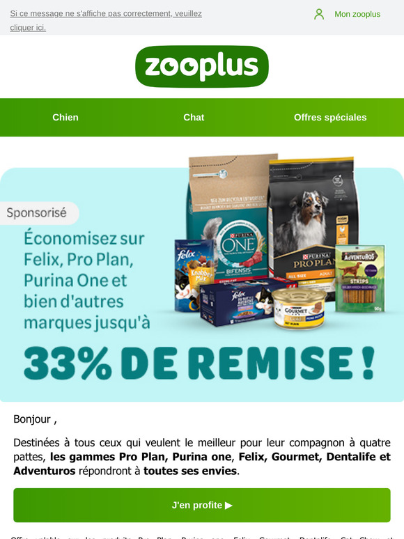 20 % de remise sur Pro Plan, Felix, Gourmet et bien plus 🔥