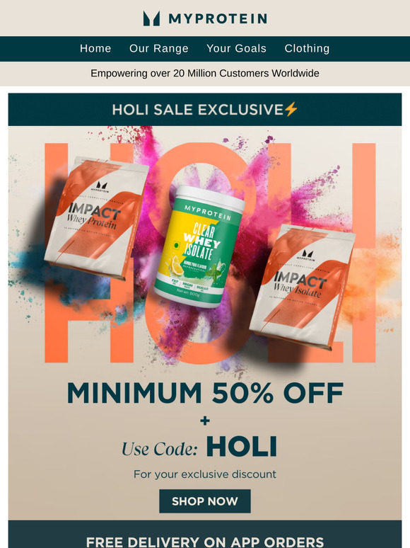 Minimum 50% OFF + 🆓 Protein
