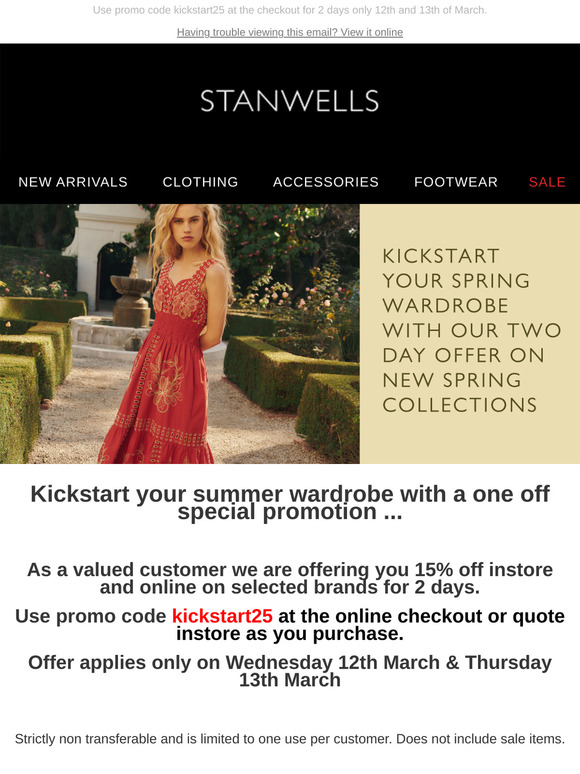 Kickstart your summer wardrobe with this one off offer!