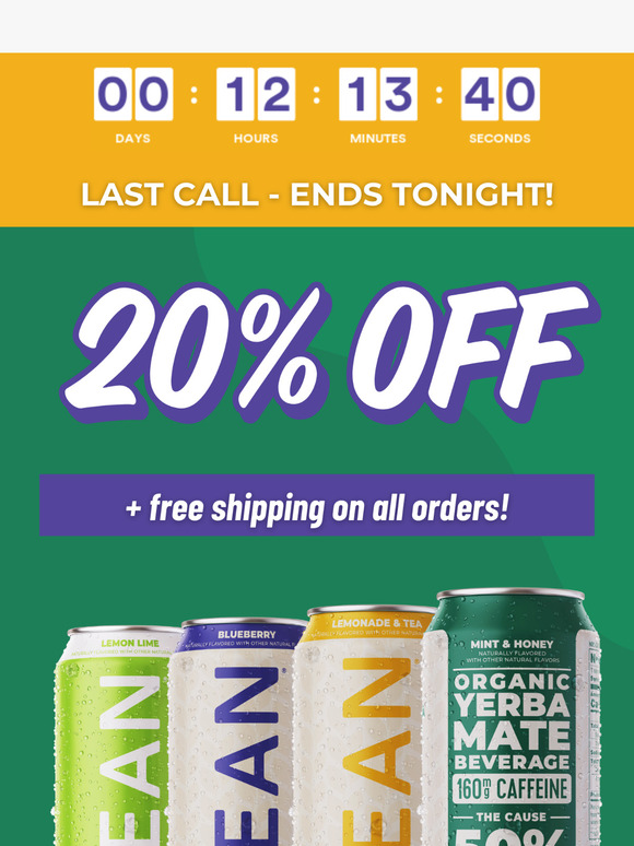 Your Final Reminder: 20% Off Ends Tonight!