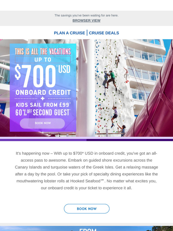 Bring on the awesome with up to $700 USD in onboard credit