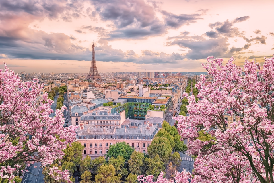 Paris City In The Springtime Wall Mural