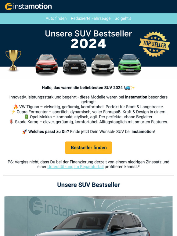 Das  waren unsere SUV Bestseller 2024!🏆