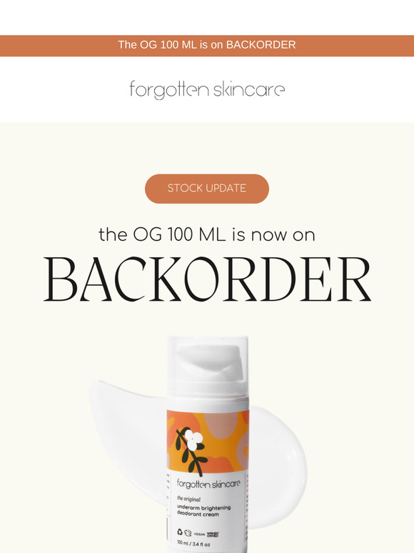 🚨 The OG 100 ML is now on backorder