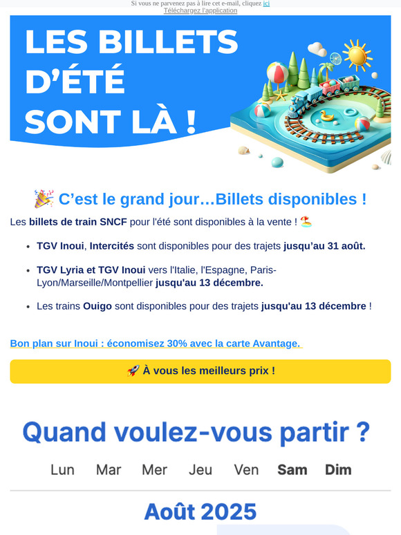 SNCF : Réservez vos billets d'été maintenant ! 🤪 🌴