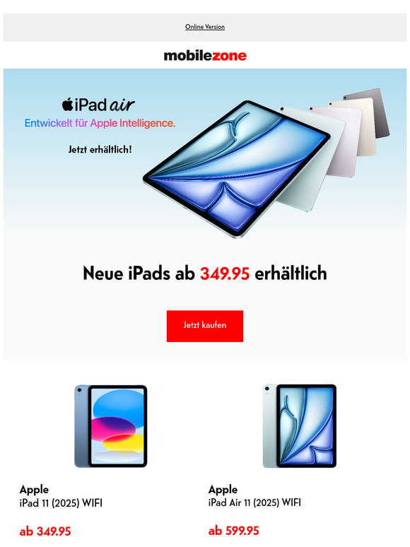Die neuen iPads jetzt ab 349.95 verfügbar