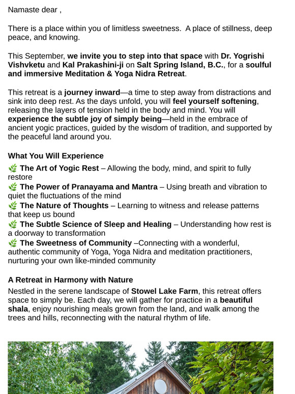 Join Dr. Yogrishi in Canada this September