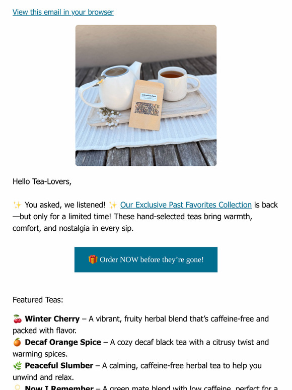 🌿 Limited Edition: Your Favorite Teas Are Back!