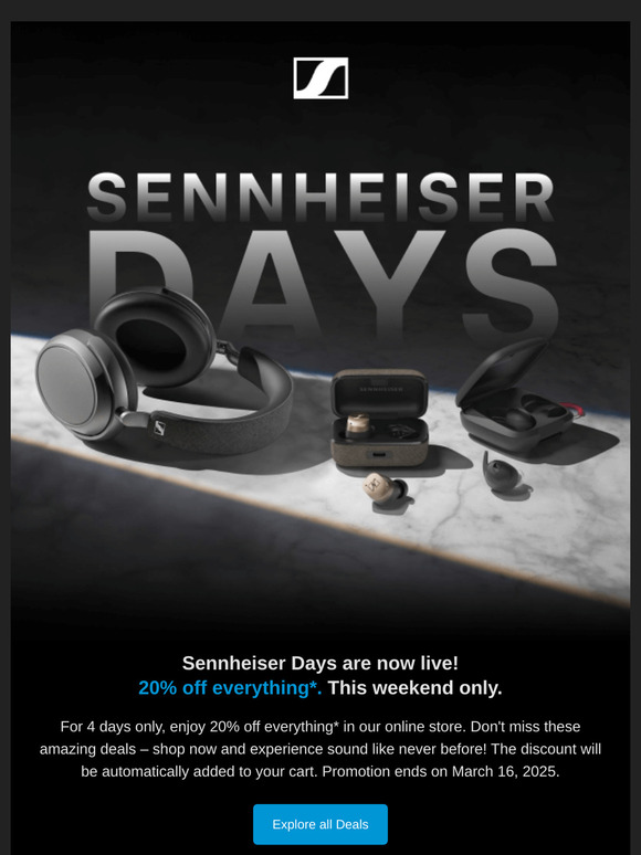 Sennheiser Days: 20% Off Everything*