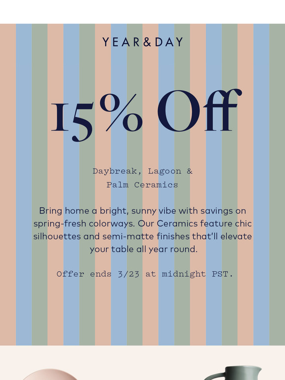 15% OFF pops of spring color.