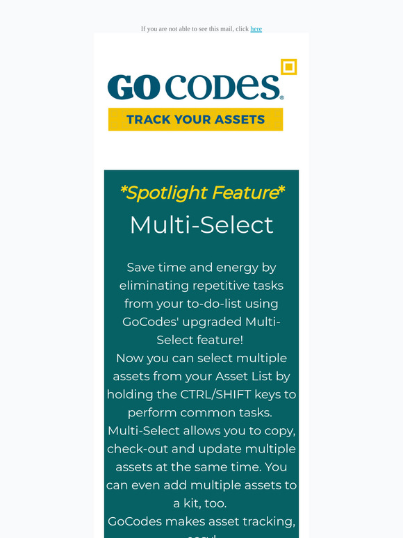 GoCodes Newsletter - Learn how asset tracking is becoming a global phenomenon!