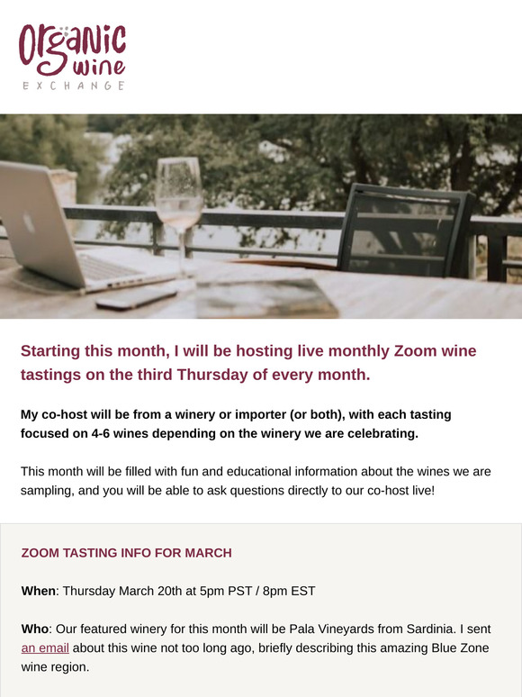 Announcing live Zoom tastings each month 💻🍷