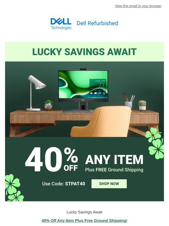🍀 Lucky You! Save 40% Off Any Item!