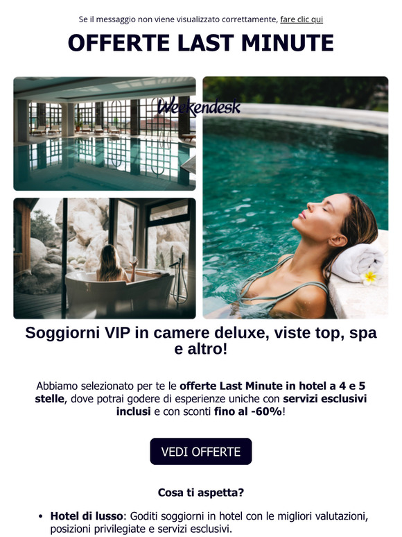 Last Minute: Fino al -60%! Soggiorni di lusso con vantaggi esclusivi  ⭐⭐⭐⭐⭐