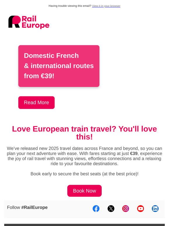 More travel dates unlocked – domestic French & international routes from €39!