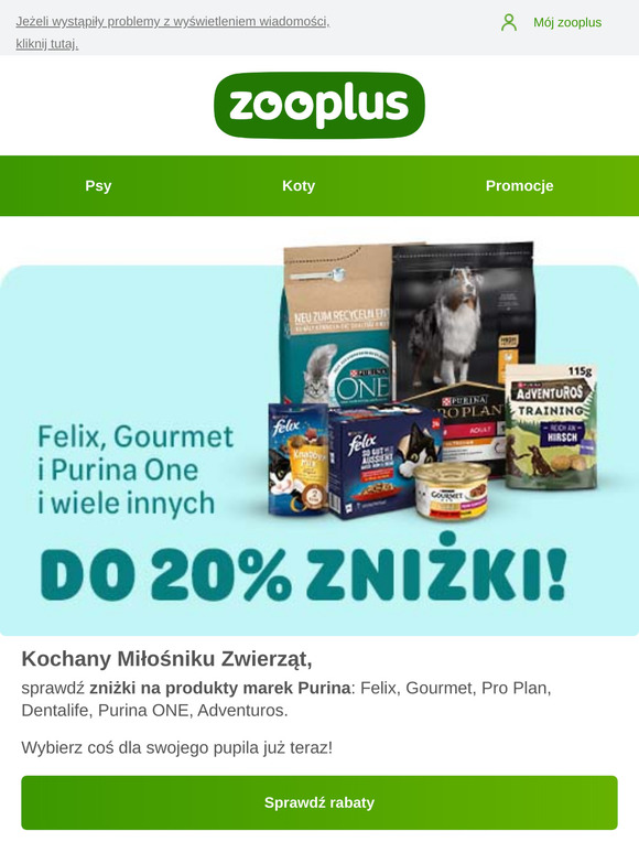 Nawet -20% na produkty od Purina