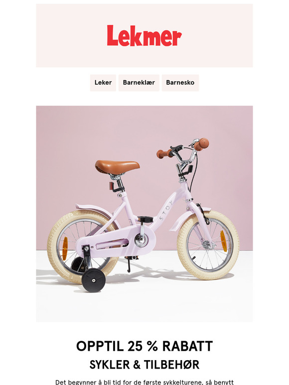 🚲💨 Opptil 25 % på sykler!