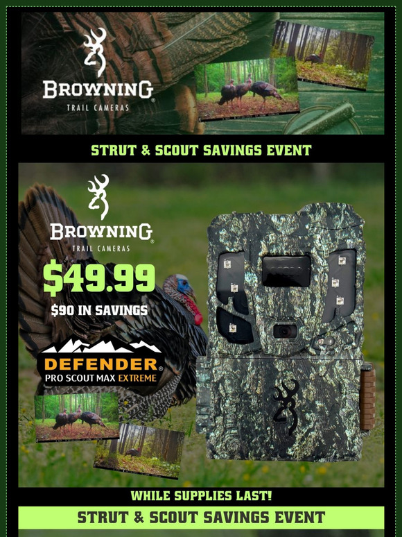 In Case You Missed it!  Strut 🦃& Scout Savings Event from Browning Trail Cameras