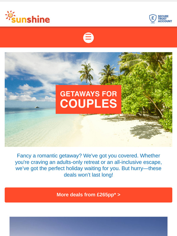 Romantic getaways from ONLY £256pp 💕