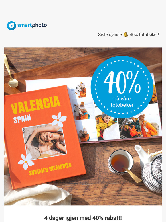 Siste sjanse 🔔 40% fotobøker!