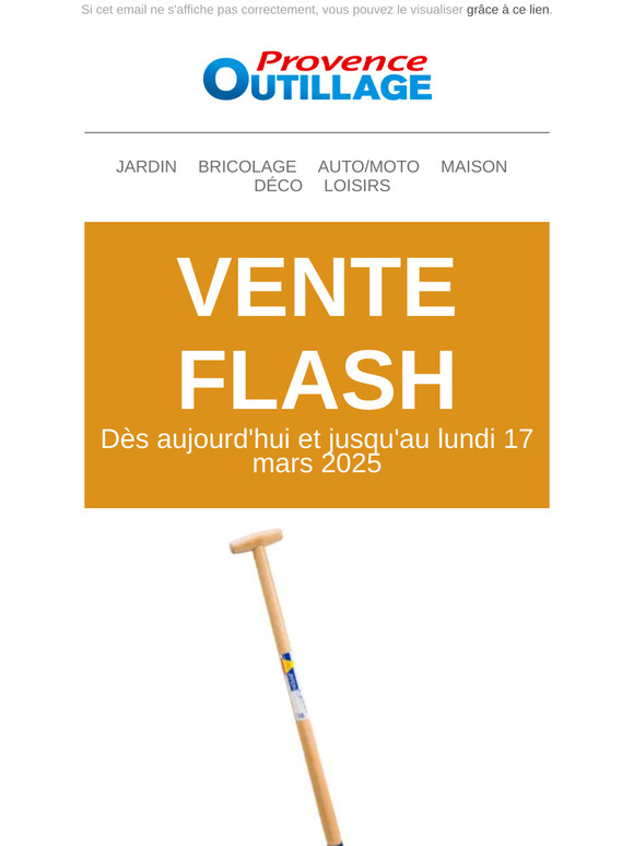 Vente Flash Provence Outillage du 14/03/2025