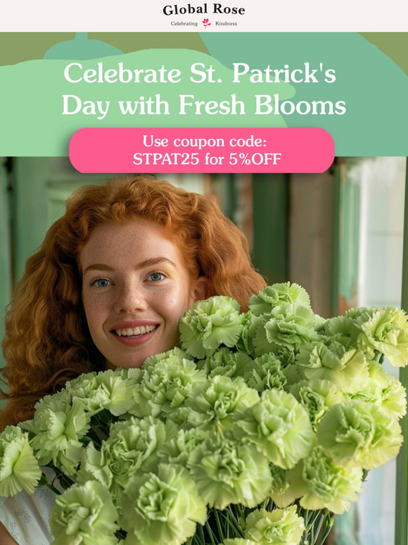 Celebrate St. Patrick’s Day with fresh, festive flowers 🍀