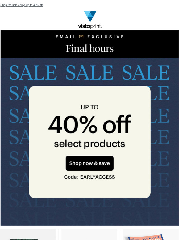 FINAL HOURS of your exclusive access to top savings