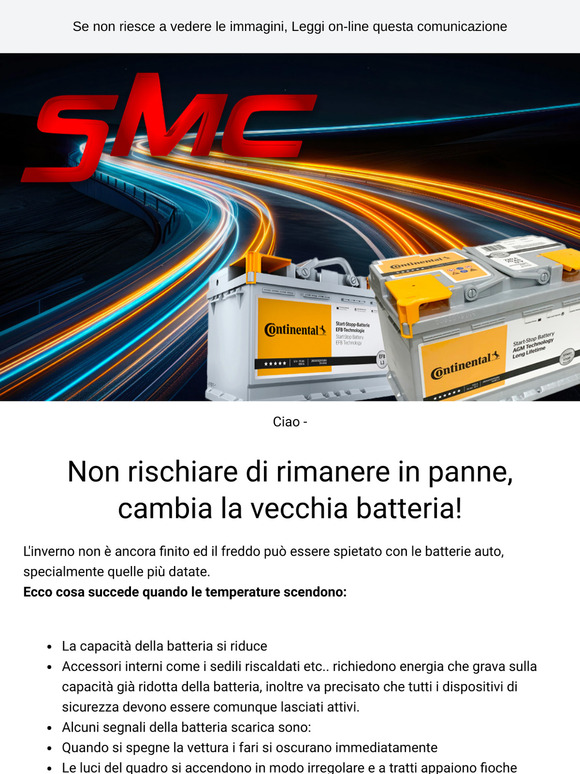 ⚡ Batterie Continental a prezzi imbattibili