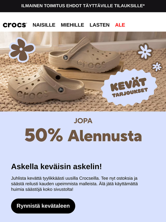 Keinahda kevääseen ja hyödynnä 50 %:n ale ☀️