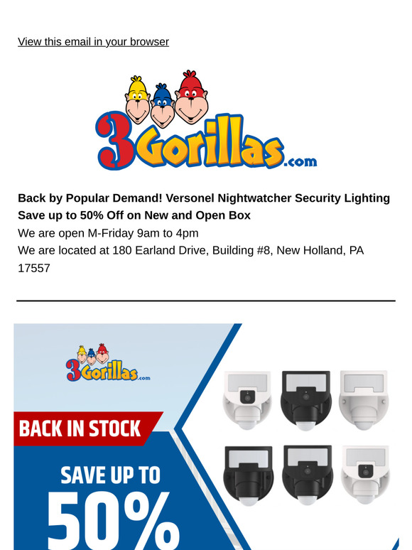 Re-stock Alert! Versonel Nightwatcher Security Lights 👀