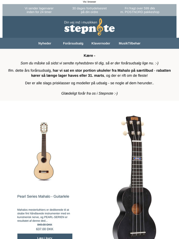 Mahalo ukuleler på særtilbud - alle slags modeller