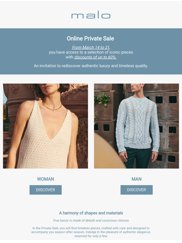 Private Sale: up to 60% off for timeless elegance