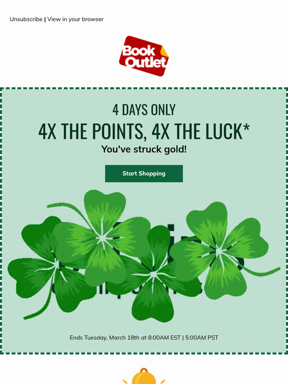 On now! 4 days, 4x the points 🍀