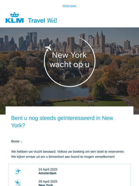Vanaf €544: New York wacht op u