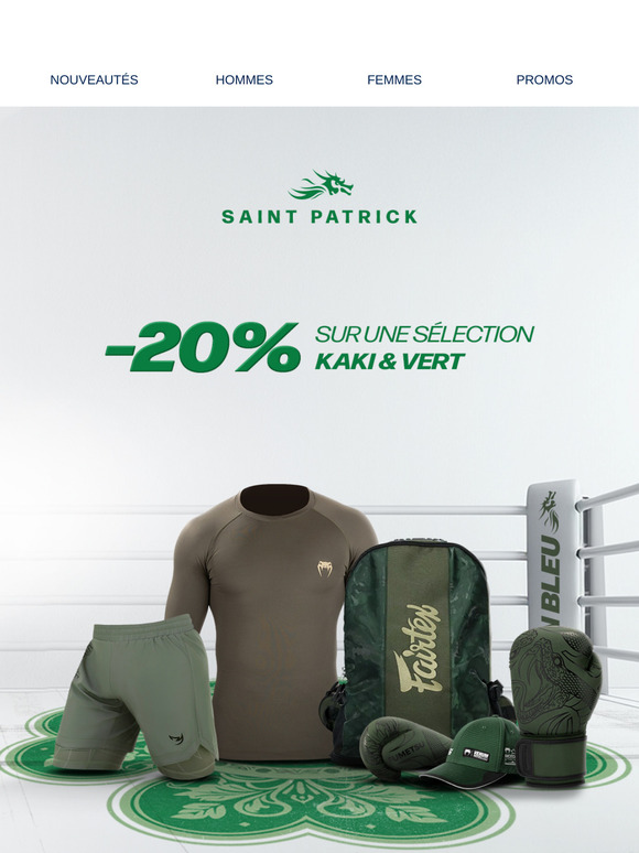 ST PATRICK : -20% sur une sélection vert et kaki 🐍