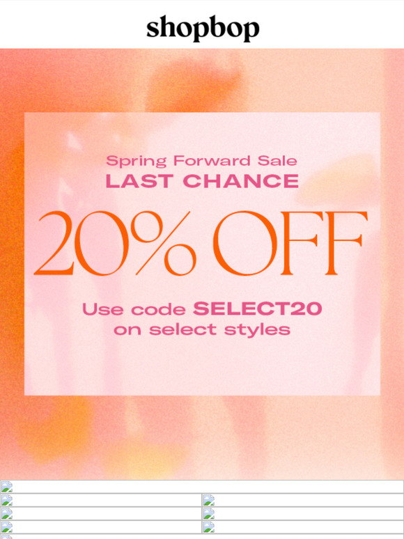 Last chance: 20% off sale