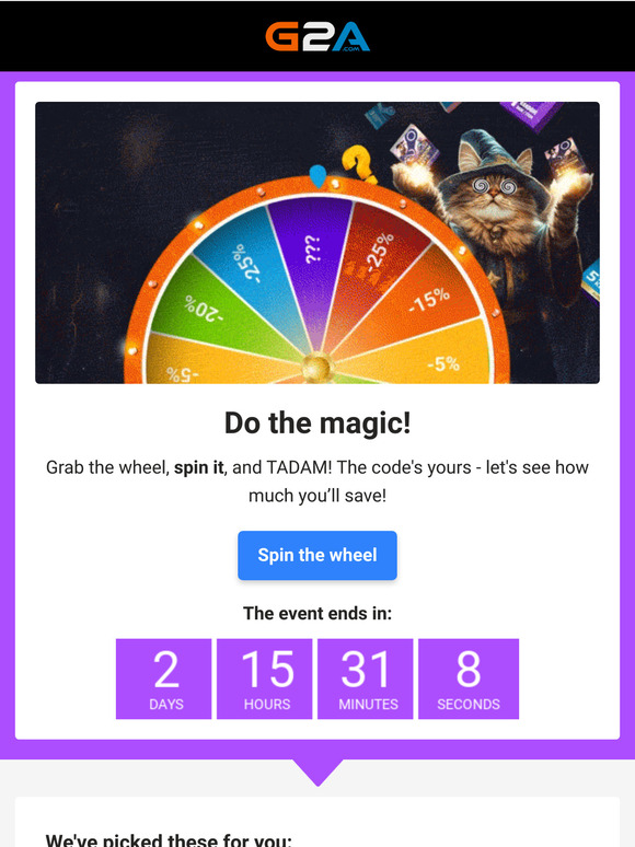 🌀One spin and the code is yours!