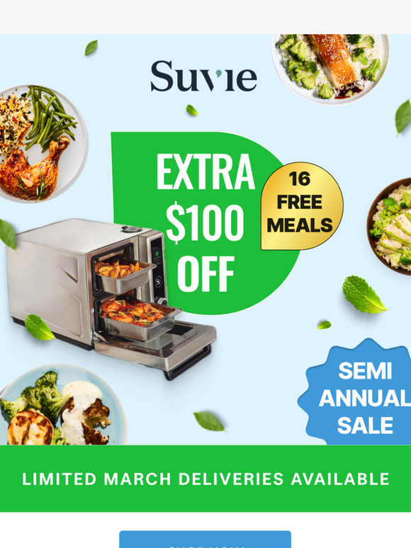 Best Sale of the Season: Extra $100 OFF + 16 Free Meals