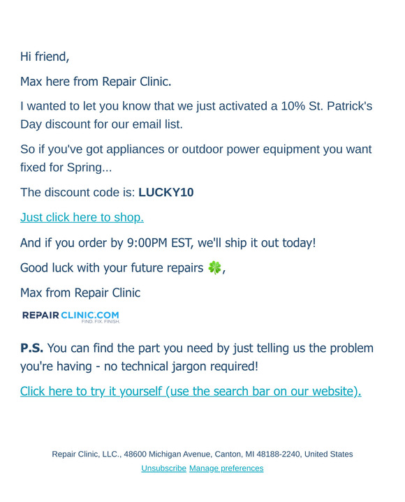 We activated your discount 🍀