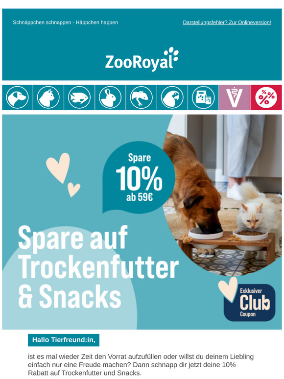 Knackig sparen: 10% Rabatt auf Trockenfutter