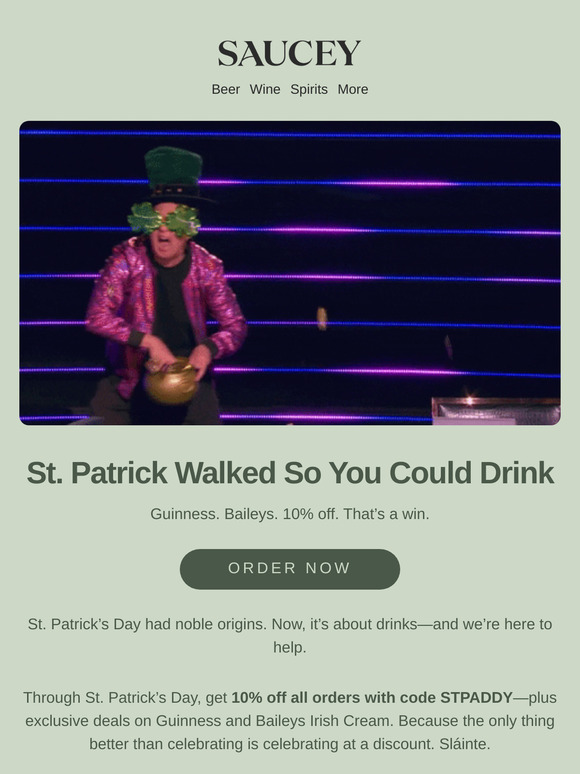 🍀 green? check. drinks? check.