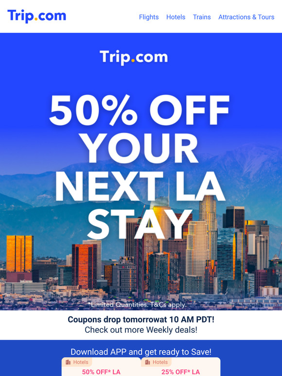 50% OFF LA Hotels Coupon Inside!