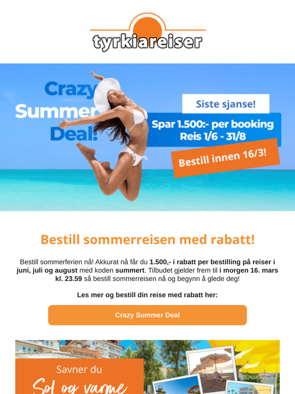 Crazy Summer Deal - siste sjanse!